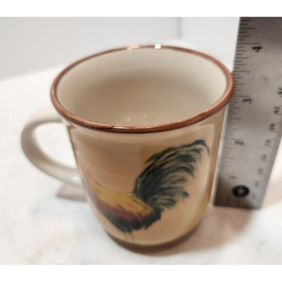 Oneida Casual Settings Morning Rooster Stoneware Coffee Cups Set of 4 - Picture 10 of 11